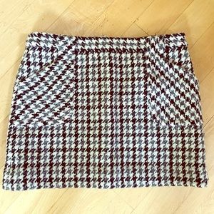 J. Crew 100% Wool Houndstooth Mini Skirt- 8